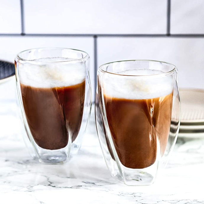 Neruda Double Wall Glass Latte Cups | 10oz.